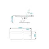 Electric bed for massage azzurro 808 2 pot. White - BVShop