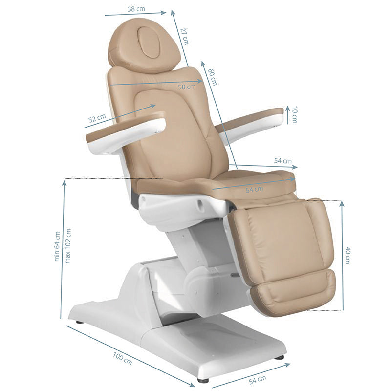 Electric cosmetic chair azzurro 870 3 strong cappuccino - BVShop