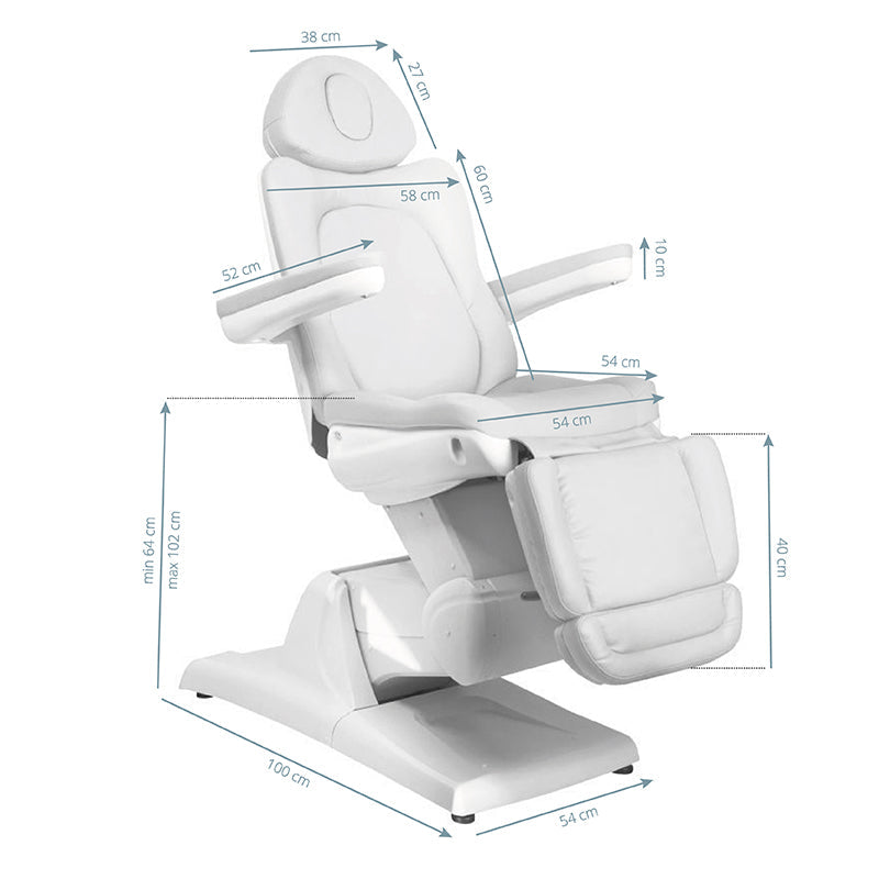 Electric cosmetic chair azzurro 870 3 strong white - BVShop