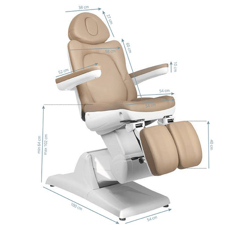 Electric cosmetic chair azzurro 870s pedi 3 strong cappuccino - BVShop