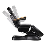 Electric cosmetic chair SILLON Lux 273b + stool 304 black - BVShop