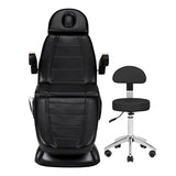 Electric cosmetic chair SILLON Lux 273b + stool 304 black - BVShop