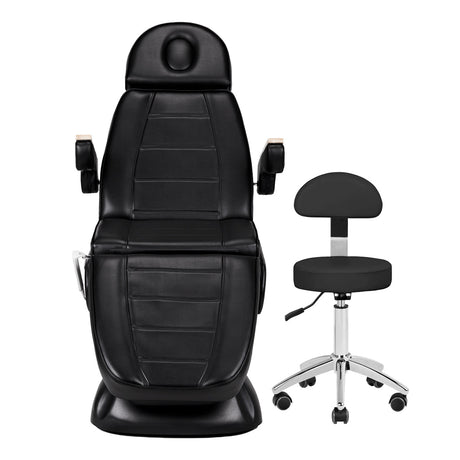 Electric cosmetic chair SILLON Lux 273b + stool 304 black - BVShop