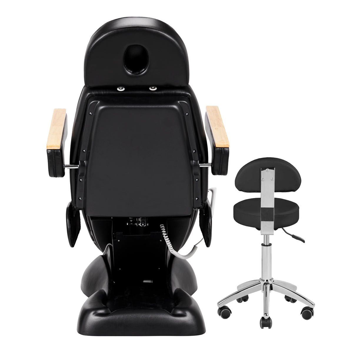 Electric cosmetic chair SILLON Lux 273b + stool 304 black - BVShop