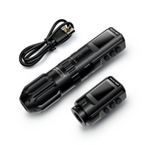 Equaliser Pentagram wireless tattoo machine with sleek black design and ergonomic grip, ideal for professional tattoo artists.