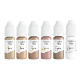 Etalon Mix camouflage skin pigment set with six 10ml bottles of skin-tone pigments for cosmetic tattooing and microblading.