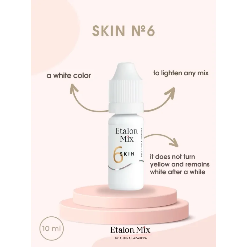 Etalon Mix camouflage skin pigment set with six 10ml bottles of color pigments for tattoo and cosmetic applications