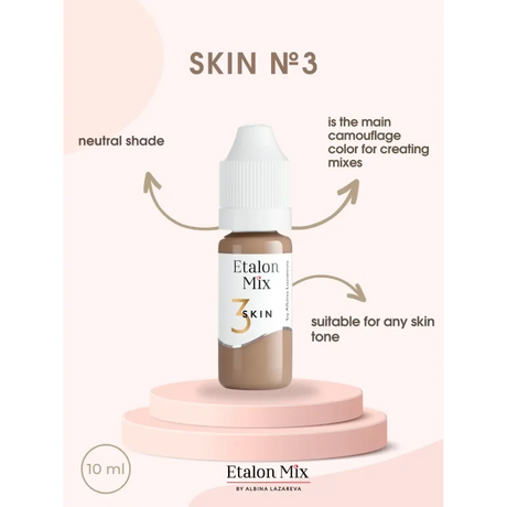 Etalon Mix camouflage skin pigment set with six 10ml bottles of skin-toned pigments for cosmetic tattooing and permanent makeup.