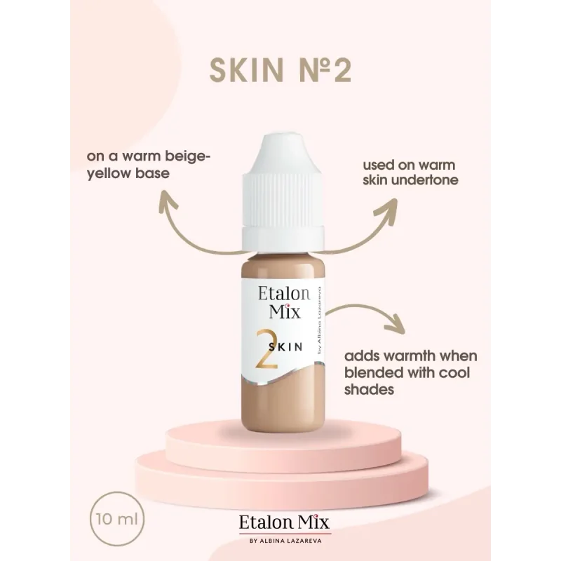 Etalon Mix camouflage skin pigment set with six 10ml bottles of skin tone pigments for tattoo or cosmetic applications.