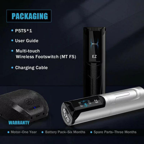 EZ Tattoo P5 Touchscreen Wireless Machine Pen Black - BVShop
