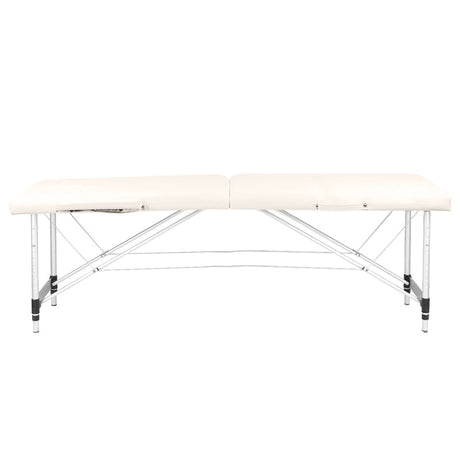 Folding massage table, aluminum comfort, 2-section cream - BVShop