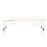 Folding massage table, aluminum comfort, 3-section cream - BVShop