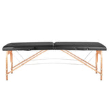 Folding massage table, wood comfort, 2 sections black - BVShop