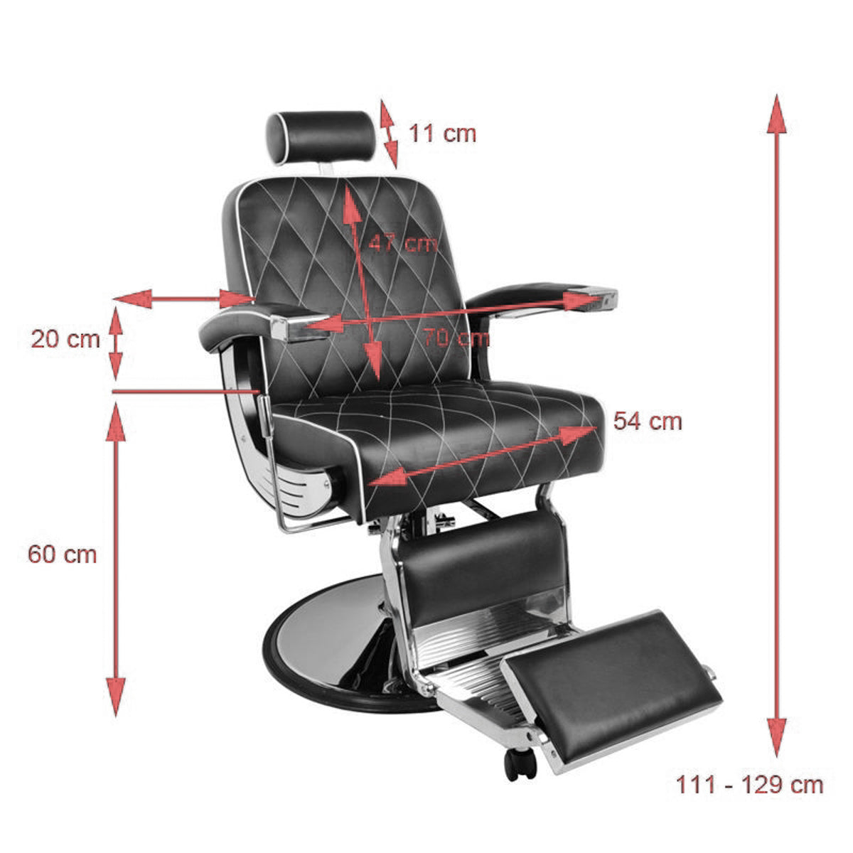 Gabbiano Barber Chair Imperial  Black - BVShop