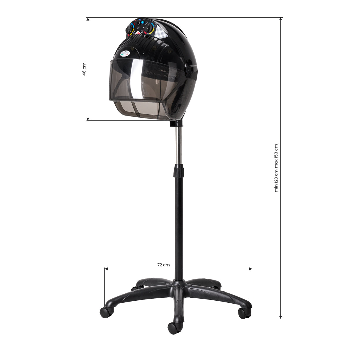 Gabbiano Centurion LVI-203S three-speed ionic standing hair dryer black - BVShop