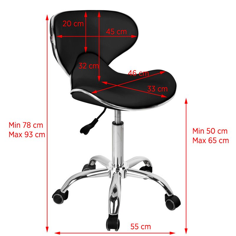 Gabbiano cosmetic stool q-4599 black - BVShop