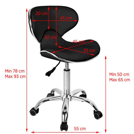 Gabbiano cosmetic stool q-4599 black - BVShop