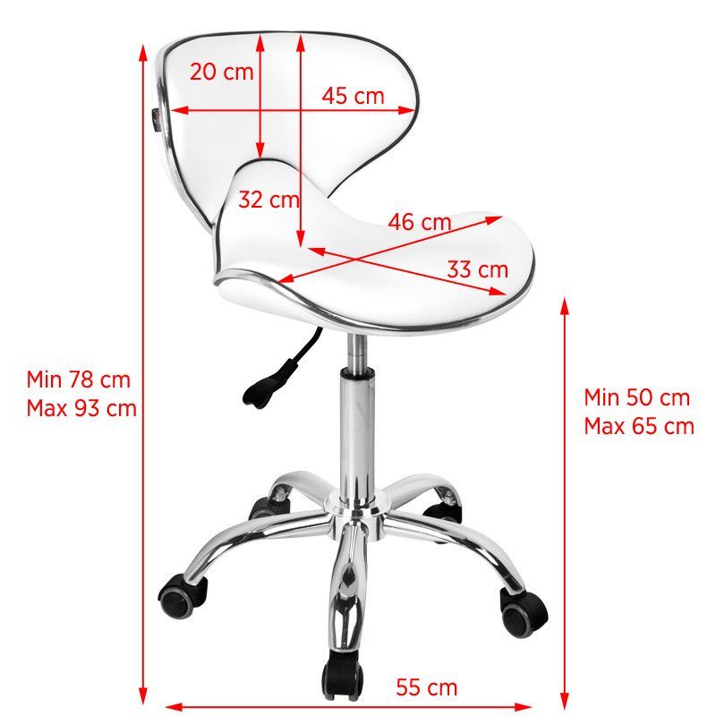 Gabbiano cosmetic stool q-4599 white - BVShop