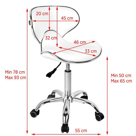 Gabbiano cosmetic stool q-4599 white - BVShop