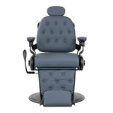 Gabbiano Francesco barber chair in graphite with brushed black frame - BVShop