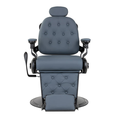 Gabbiano Francesco barber chair in graphite with brushed black frame - BVShop