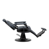 Gabbiano Francesco barber chair in graphite with brushed black frame - BVShop