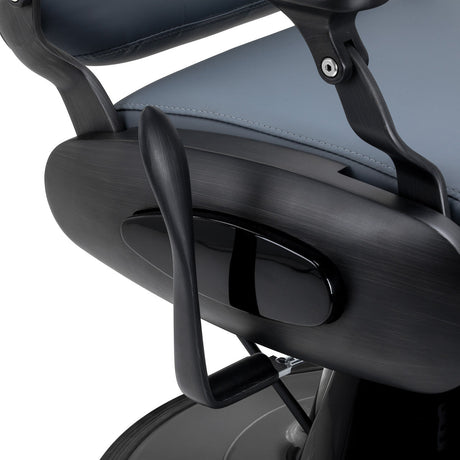 Gabbiano Francesco barber chair in graphite with brushed black frame - BVShop
