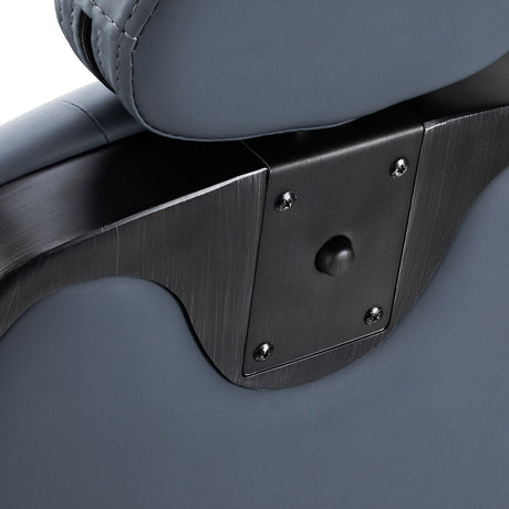 Gabbiano Francesco barber chair in graphite with brushed black frame - BVShop