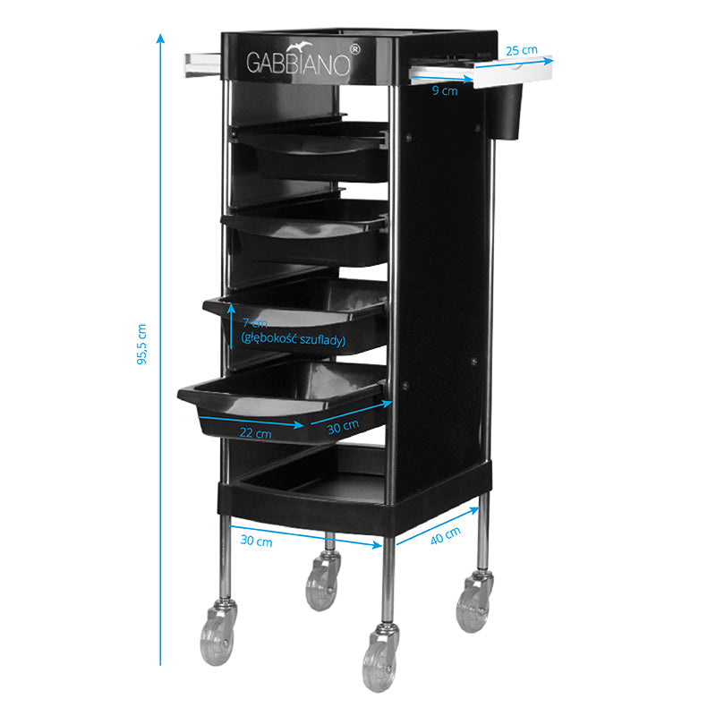 Gabbiano fx11f black hairdressing assistant - BVShop