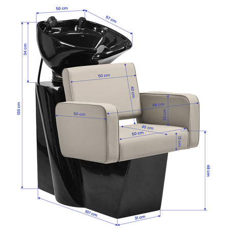Gabbiano hair wash unit Bilbao Grey-Beige - BVShop