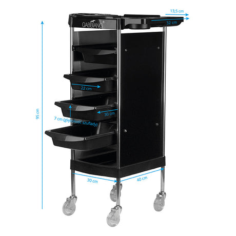 Gabbiano hairdressing assistant fx11-b black - BVShop