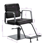 Gabbiano hairdressing chair Porto gray black - BVShop