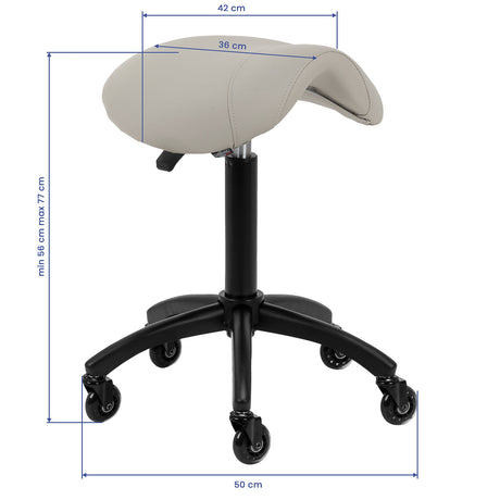 Gabbiano hairdressing stool D032 grey-beige - BVShop