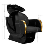 Gabbiano hairdressing wash unit Malaga gold and black - BVShop
