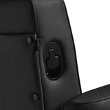 Gabbiano Levi barber chair with black frame black without stitching at the back - BVShop