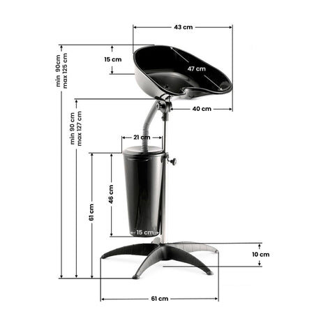 Gabbiano portable barbershop wash unit with ft35-1 tank - BVShop