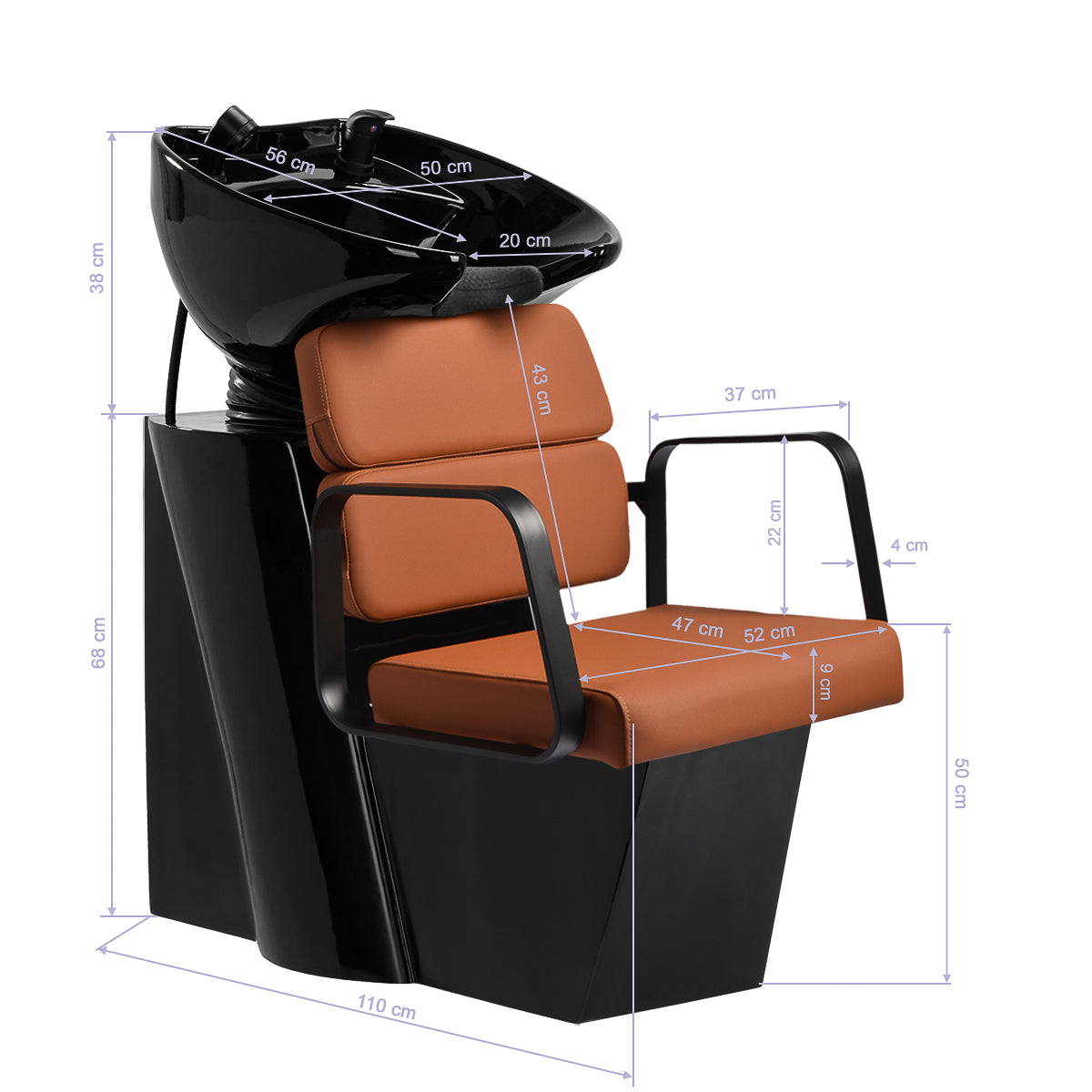 Gabbiano Porto hair wash unit black  orange - BVShop