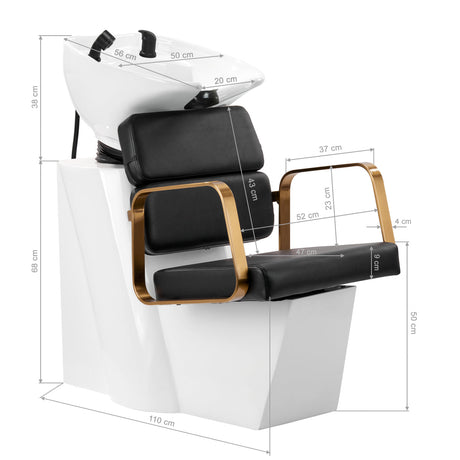 Gabbiano Porto hair wash unit gold black - BVShop