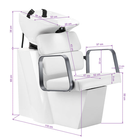 Gabbiano Porto hair wash unit gray white - BVShop