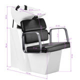 Gabbiano Porto grey and black hair wash unit for salon, featuring a comfortable chair and basin for hairdressing services.