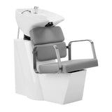Gabbiano Porto grey hair wash unit for salon use, featuring a comfortable chair and sink for hair washing.