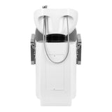 Gabbiano Porto grey hair wash unit, compact salon furniture with sink and chair for professional hairdressing.
