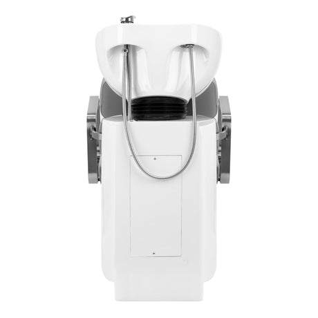 Gabbiano Porto grey hair wash unit, compact salon furniture with sink and chair for professional hairdressing.