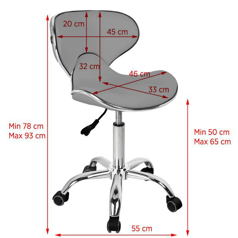 Gabbiano q-4599 gray cosmetic stool - BVShop
