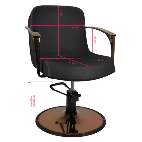 Gabbiano styling armchair, copper, black Bologna - BVShop
