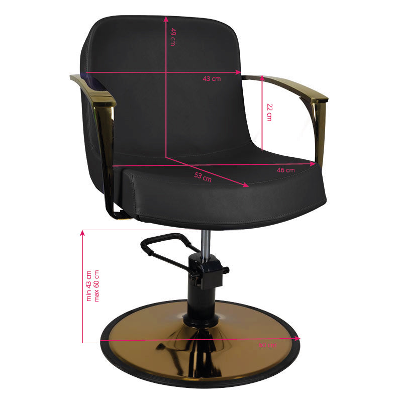 Gabbiano styling chair golden Bologna black - BVShop