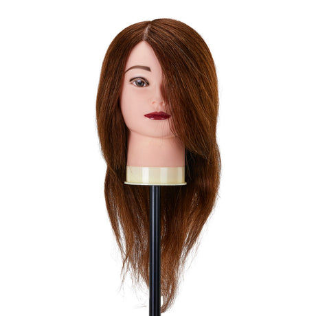 Gabbiano WZ1 hairdressing training head, natural hair, color 4#, length 16" - BVShop