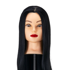 Gabbiano WZ2 hairdressing training head, synthetic hair, color 1#, length 24" - BVShop