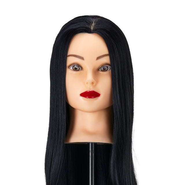 Gabbiano WZ2 hairdressing training head, synthetic hair, color 1#, length 24" - BVShop