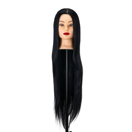 Gabbiano WZ2 hairdressing training head, synthetic hair, color 1#, length 24" - BVShop